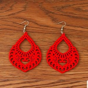 Wooden Cutout Earrings